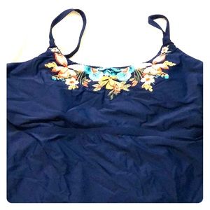 Blue Flower Tankini Top